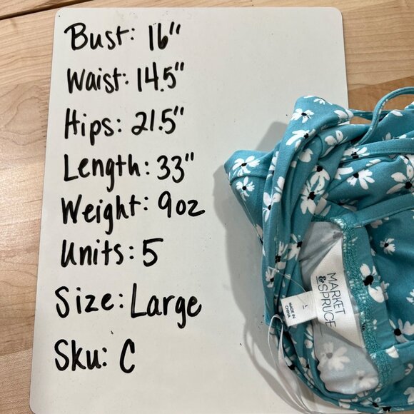 Market & Spruce Floral Painted Daisy Strappy Dress Blue Size Large NWT - Picture 11 of 11